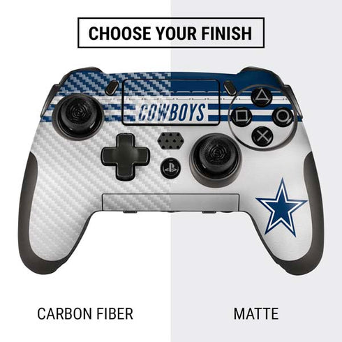 NFL Dallas Cowboys White Striped PlayStation Scuf Vantage 2 Controller Skin